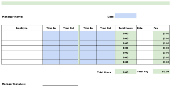 100% Free Timesheet Templates for Cleaning Services - ClockIt