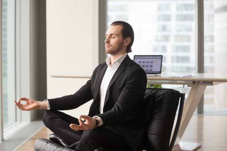 stay calm at work with deep breathing