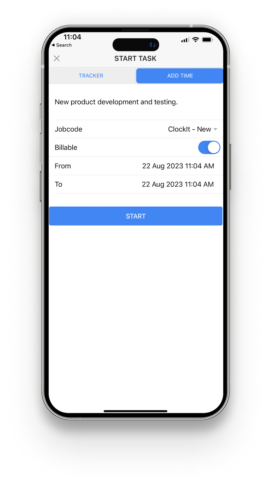 Project Task Time Tracker For IOS ClockIt