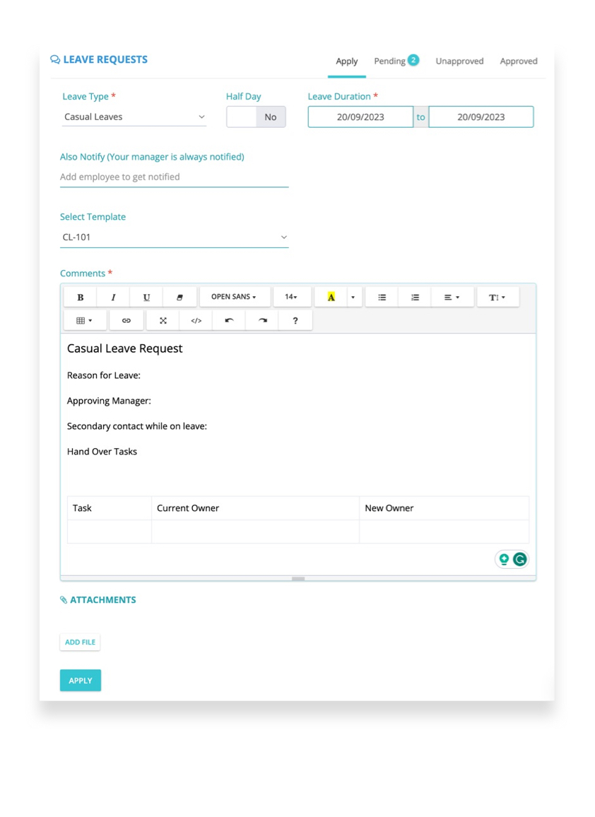 clockit pto custom forms and templates