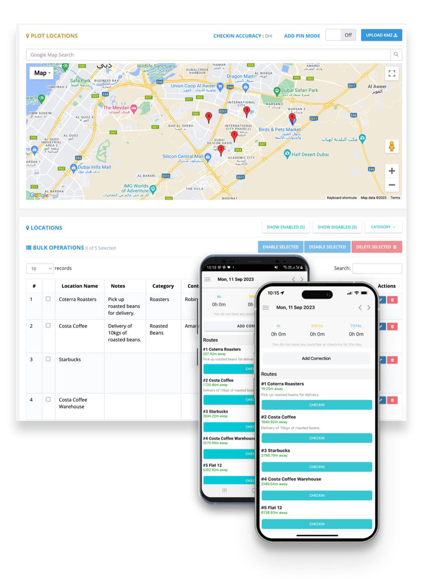 clockit time clock app with route planner.