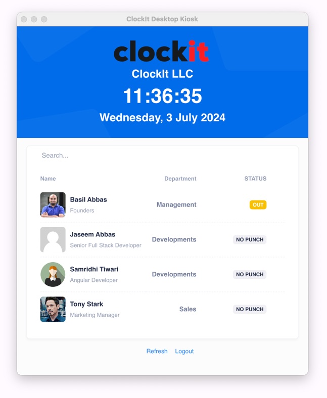 clockit time clock kiosk for mac windows and linux